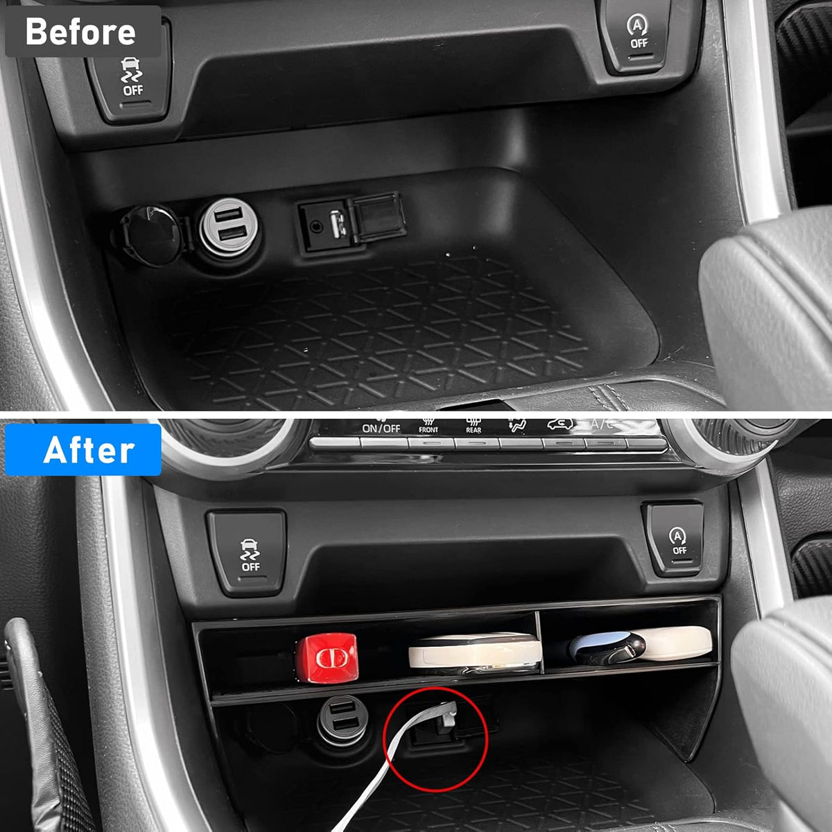 Jaronx Center Console Organizer Compatible with Toyota RAV4 2025 2024 2023 2022 2021 2020 2019, Center Console Glove Box Divider Storage Glove Box Organizer Tray