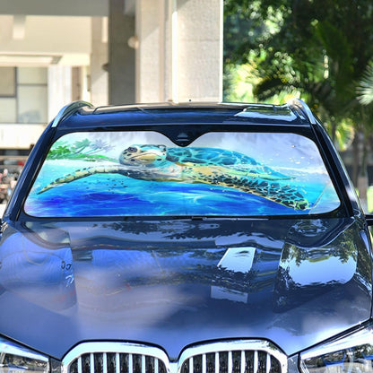 Black Leopard Car Windshield Sun Shade Animal Skin Print Foldable UV Ray Sun Visor Protector Sunshade to Keep Your Vehicle Cool (51" x 27.6")