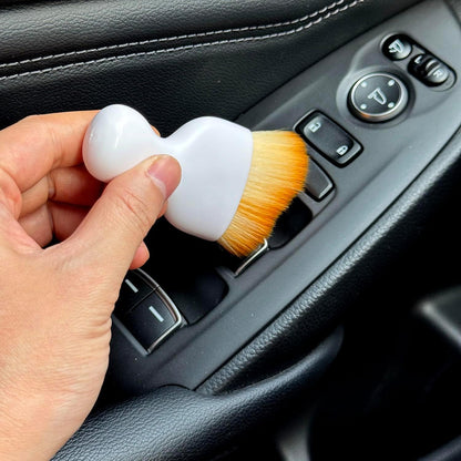 Car Detailing Brush, Soft Bristle Cleaning Brush, Scratch-Free Auto Duster Tool for Dashboard, Air Vents, Leather & Interior Cleaning (Black&Brown)