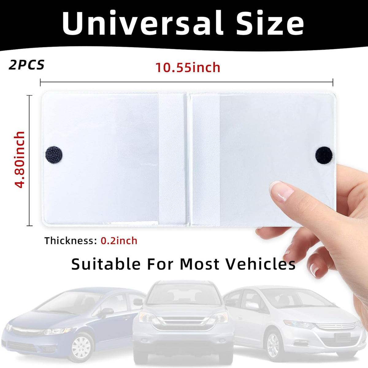Ziciner Car Registration Insurance Holder, 2Pack Essential Auto Card Document Glove Box Organizer with Touch Fastener, Vehicle Interior Accessories Perfect for Most Car, Truck, SUV (Red/Small Car)