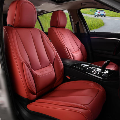 Coverado Seat Covers Full Set, Black Seat Covers for Cars 5 Seats, Car Seat Protector, Waterproof Nappa Leather Car Seat Cushion, Front and Rear Car Seat Cover Fit for Most Sedans SUV Pick-up Truck - Colors A