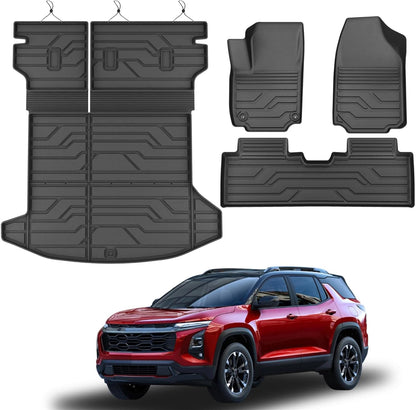 KARPAL Floor Mats for 2007-2013 Chevy Silverado & GMC Sierra 1500 Crew Cab / 2007-2014 2500/3500 HD(Footwell Coverage), All-Weather TPE Custom Fit Floor Liners Car Accessories