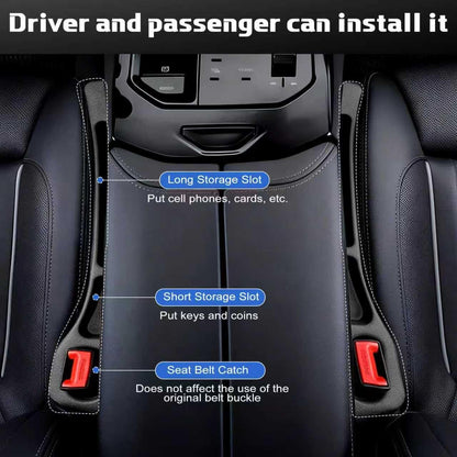 4PCS Car Seat Gap Filler Organizer, Universal Car Seat GapBlocker with Storage Slot, Leak-Proof Seat Gap Plug for Car SUV Truck,Automotive Interior Accessories, Black