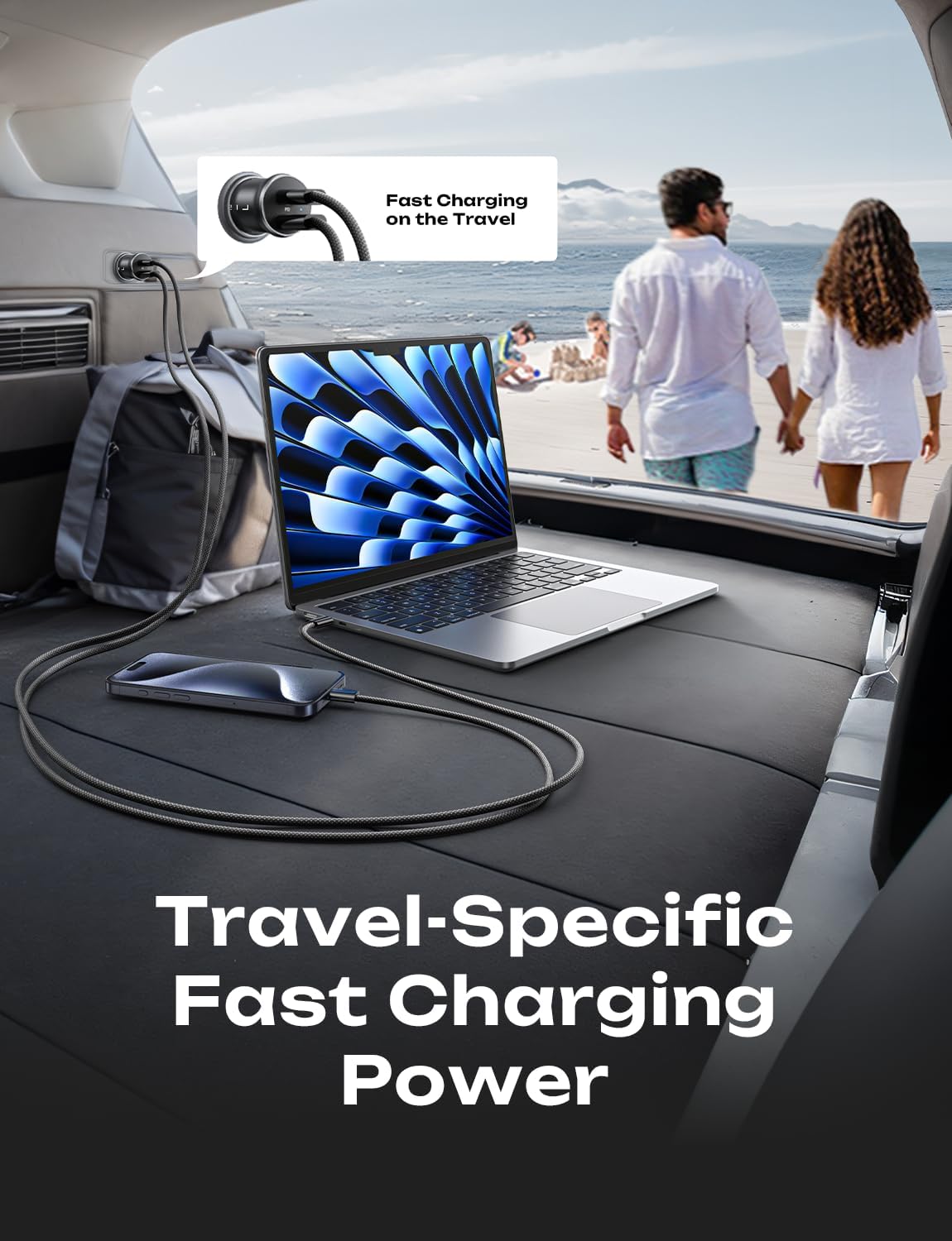 LISEN 90W USB C Car Charger USB C Fast Charge, 45W PD&QC 3.0 Fast Car Charger for iPhone 17 Pro Max 16 15 Pro, Cigarette Lighter USB Charger Adapter for Samsung S26 S25, Android [Metal&Mini] Sockets
