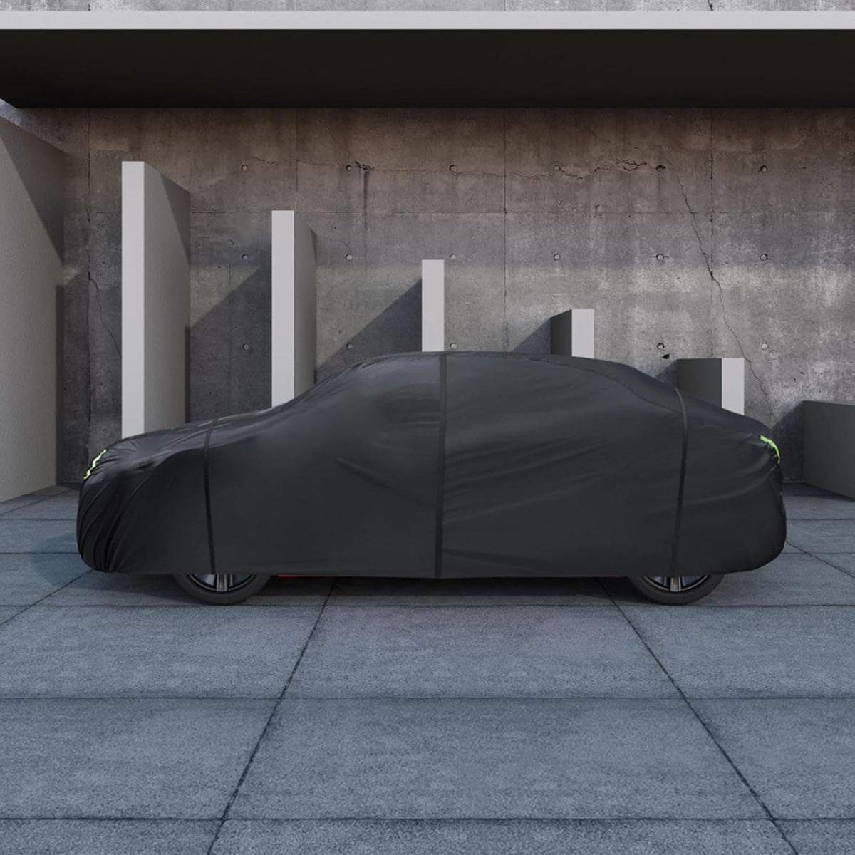 6 Layers Car Cover Waterproof All Weather for Automobiles, Size A3 with Zipper Cotton Fit for Toyota Camry, Honda Accord, Ford Mustang, Chevy Camaro/Malibu,Kia Optima/K5 (187-198 inch)
