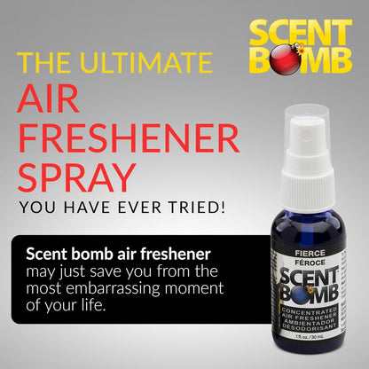 Scent Bomb Air Freshener Spray, Long-Lasting Odor Eliminator - Effective Deodorizer for Home & Car, Fresh Room Spray for Kitchen, Bathroom & Smell Neutralizer - 1 oz Pack of 4, Black Cherry Scent