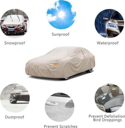 Heavy Duty Outdoor Car Cover Custom Fit for 1994-2026 Ford Mustang, Windproof All Weather Waterproof Sun Rain UV Dust Snow Protection Outdoor Car Covers