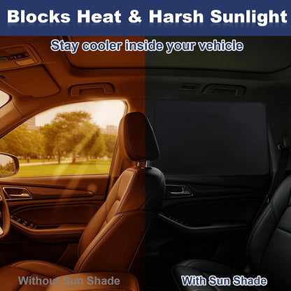 XCBYT Car Window Shades - 4 Pcs Car Privacy Curtains - 100% Block Light Car Window Covers - Magnetic Side Window Sun Shade Keeps Cooler for Breastfeeding, Taking a nap, Changing Clothes, Camping