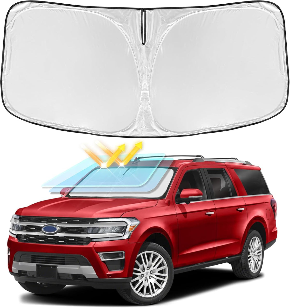 for Toyota Tacoma 2016-2023 2024 2025 2026 Sun Shade Sunshade Windshield Cover - 4 Layers Front Window Shade Custom Fit Tacoma 2Dr 4Dr Pickup Sun Visor 240T Shade Blocks UV Rays Car Accessories - Colors D