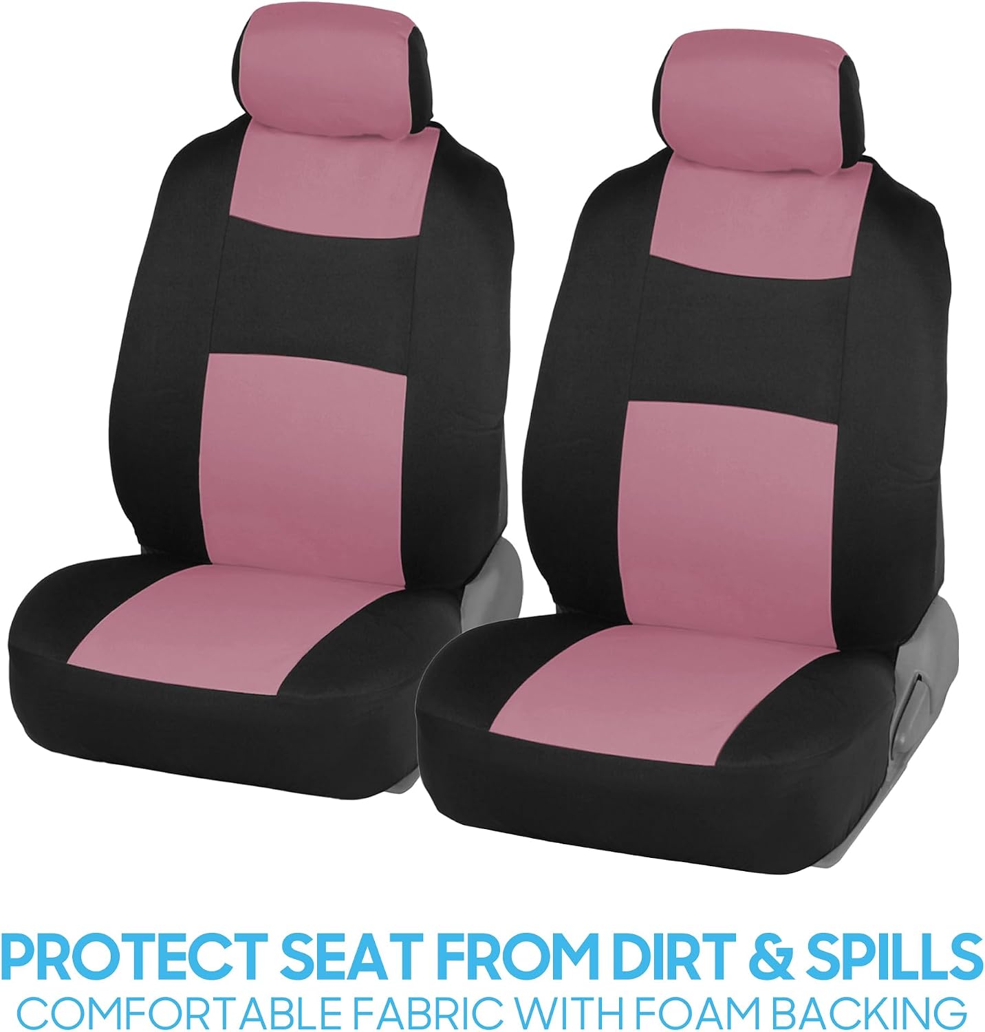 BDK PolyPro Car Seat Covers Full Set in Charcoal on Black – Front and Rear Split Bench for Cars, Easy to Install Cover Set, Accessories Auto Trucks Van SUV