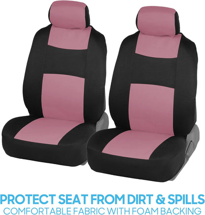 BDK PolyPro Car Seat Covers Full Set in Charcoal on Black – Front and Rear Split Bench for Cars, Easy to Install Cover Set, Accessories Auto Trucks Van SUV