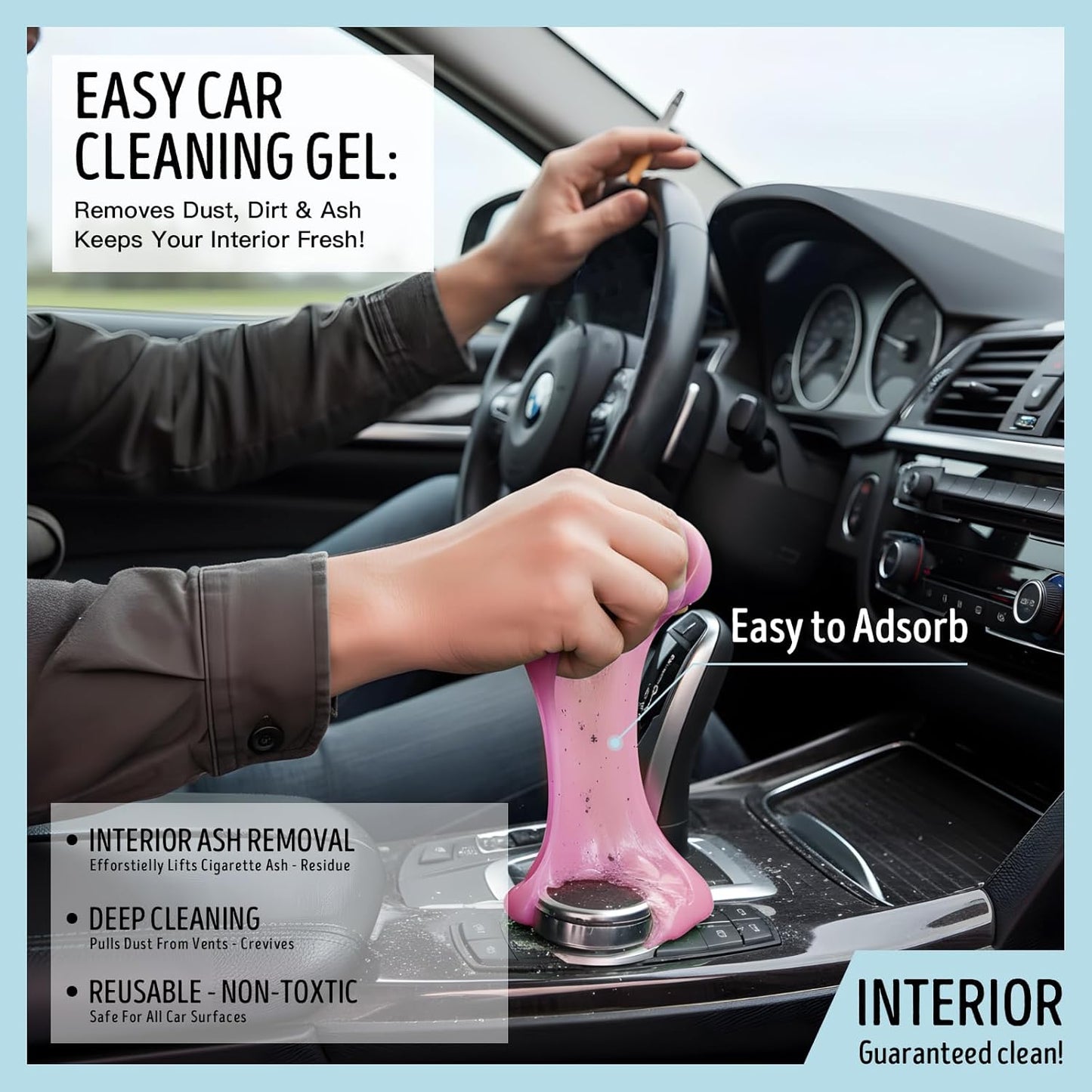 Car Cleaning Gel,Reusable Car Cleaning Putty for Interior Detailing, Car Cleaning Supplies, Auto Detailing Tools, Car Slime for Dust Removal, Car Accessories Interior, Car Cleaning Kit(Purple, 0.8 OZ)