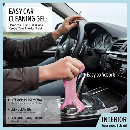 Car Cleaning Gel,Reusable Car Cleaning Putty for Interior Detailing, Car Cleaning Supplies, Auto Detailing Tools, Car Slime for Dust Removal, Car Accessories Interior, Car Cleaning Kit(Purple, 0.8 OZ)