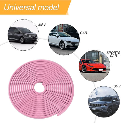 Osilly Car Door Edge Guards, 16Ft Rubber Seal Car Door Edge Trim, U Shape Door Edge Protector Guard, Aluminum Weather Proofing Automotive Door Edge Molding Protection for Most Car (Black)