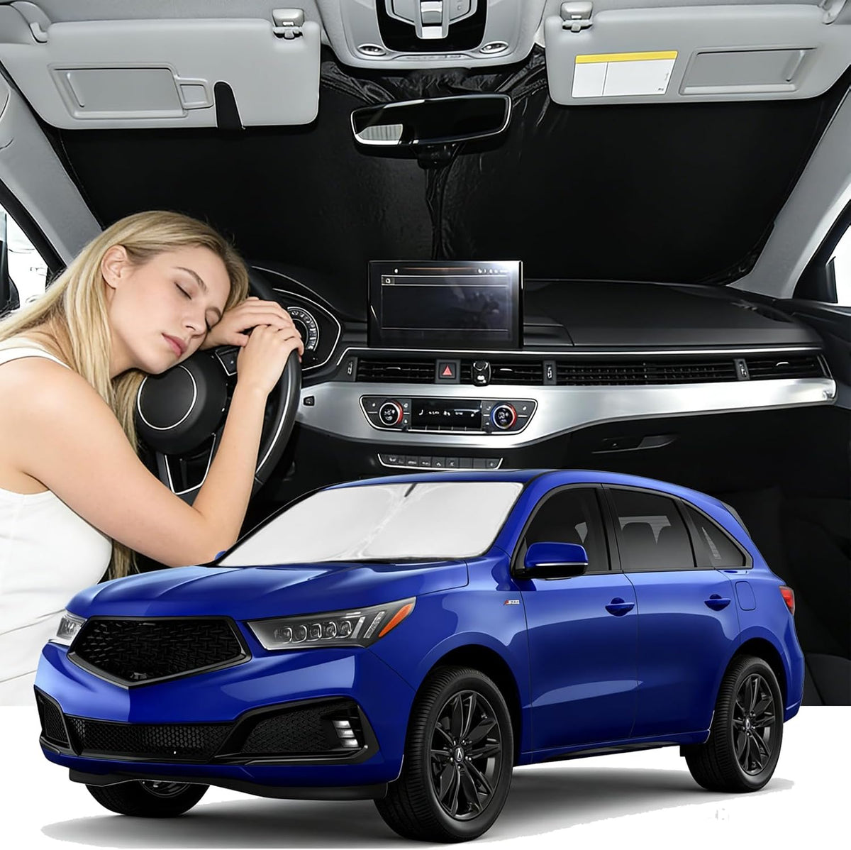 for Toyota Tacoma 2016-2023 2024 2025 2026 Sun Shade Sunshade Windshield Cover - 4 Layers Front Window Shade Custom Fit Tacoma 2Dr 4Dr Pickup Sun Visor 240T Shade Blocks UV Rays Car Accessories - Colors C