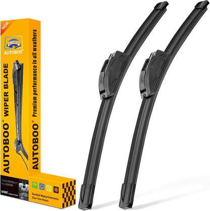 AUTOBOO 26" and 16" Windshield Wipers Blades (Pack Of 2),OEM Quality Premium All-Seasons Wiper blades,Stable and Quiet wiper blades - Colors B