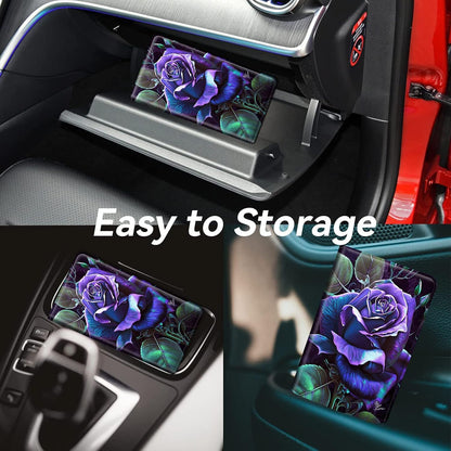 Car Registration and Insurance Holder, Leather Car Glove Box Organizer, Cool Car Accessories for ID, Driver's License Cards & Essential Document, business cards, Men&Women, Retro Audio Cassette