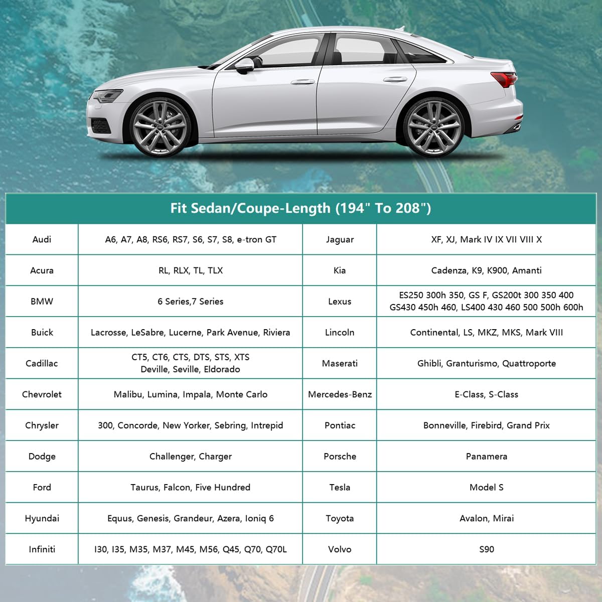 GUNHYI Car Cover for Automobiles All Weather Waterproof, Universal Fit Sedan Chevrolet Corvette, Ford Fusion, Kia Stinger, Nissan Maxima, Buick Regal, Subaru Legacy, Honda Accord etc.