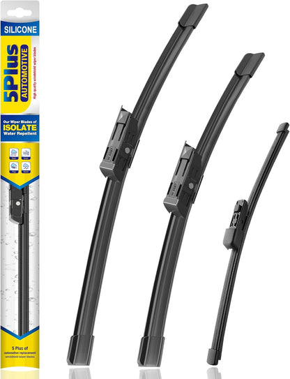 5 PLUS® Silicone Windshield Wipers Replacement for 2007-2014 Ford edge, 2007-2015 Lincoln MKX Wiper Blades(Set of 3),Automotive Replacement Windshield Wiper Blades For My Car-26"/20"/14" - Colors B