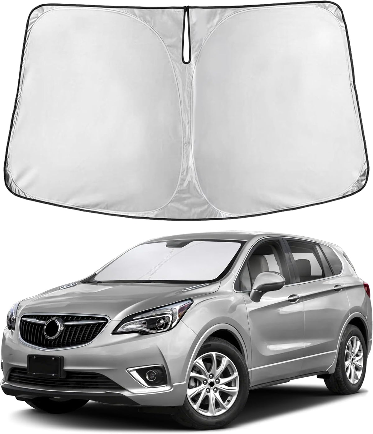 EcoNour Car Windshield Sun Shade | 2025 Upgraded Innovative No-Light-Pass Technology for Maximum Coverage | Foldable Sun Shade Keeps Your Vehicle Cool | Must-Have Car Accessories | Small (59" x 29") - Colors I