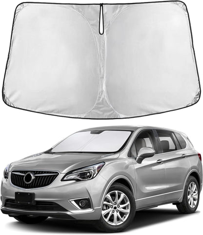 EcoNour Car Windshield Sun Shade | 2025 Upgraded Innovative No-Light-Pass Technology for Maximum Coverage | Foldable Sun Shade Keeps Your Vehicle Cool | Must-Have Car Accessories | Small (59" x 29") - Colors I