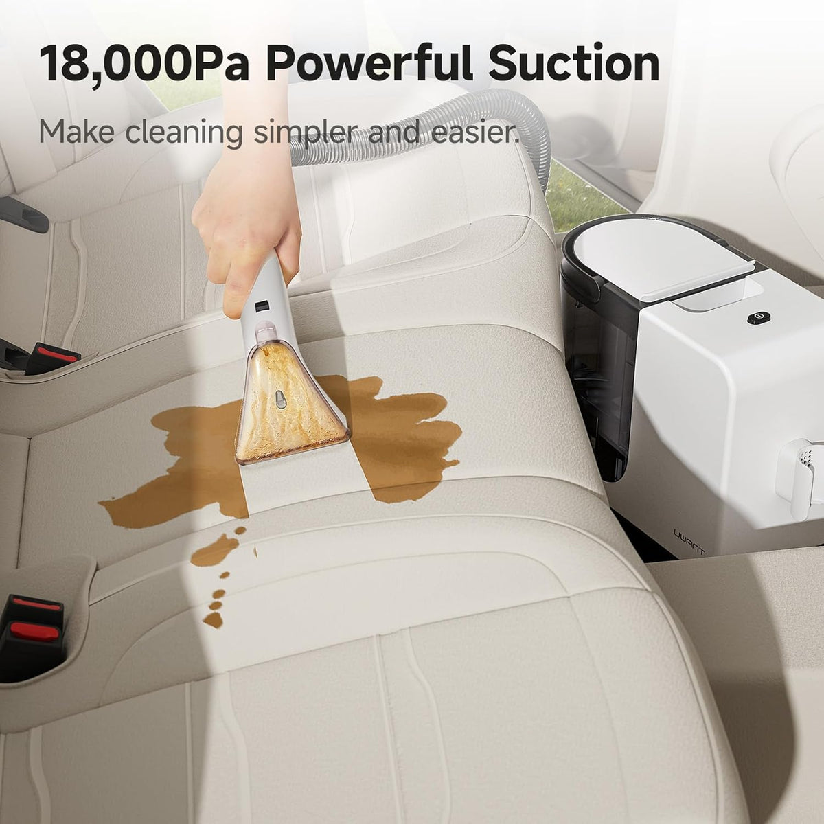 Uwant Portable Carpet Cleaner with Steam& Hot Water 18Kpa Upholstery Cleaner Machine for Pets with Cleaning Tools& Solution Carpet Steam Cleaner for set of 1 Cars,Couch,Furniture