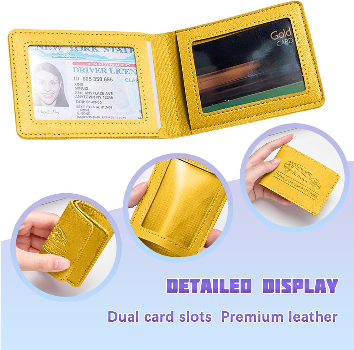 Car Registration Insurance Holder, Vehicle Document Glove Box Organizer, Small Automotive Interior Comparment Driver License Case Accessories for Men Women, Universal Fit (Red)