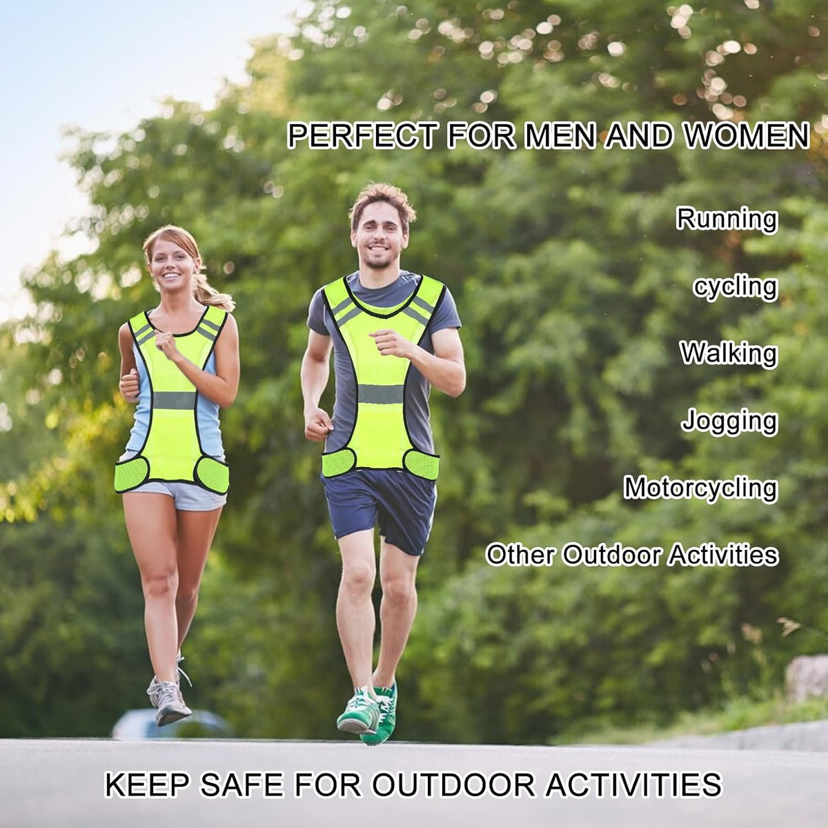 Ptwola Reflective Running Vest High Visibility Running Gear with Large Pocket Night Lightweight Reflective Safety Vest