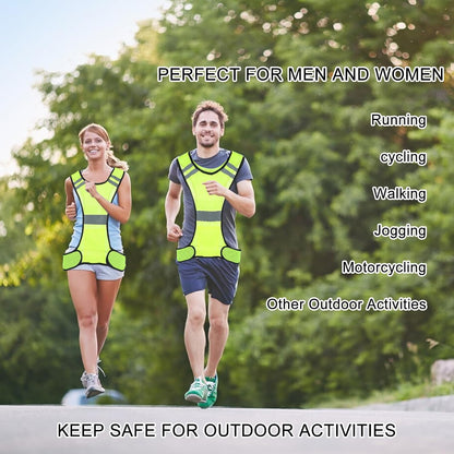 Ptwola Reflective Running Vest High Visibility Running Gear with Large Pocket Night Lightweight Reflective Safety Vest