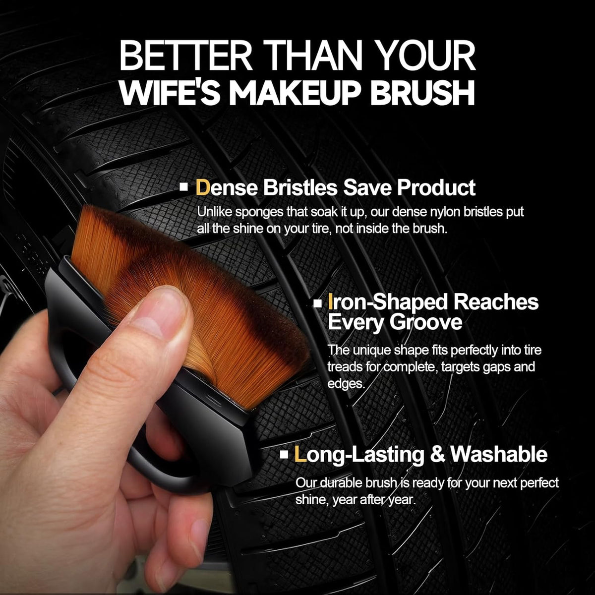 toretark Ceramic Tire Shine Spray — High-Gloss Wet Look Tire Coating with Ultra-Dense Nylon Brush Applicator, UV Protection, Long-Lasting Shine for Car Truck RV Motorcycle (16 Fl Oz)