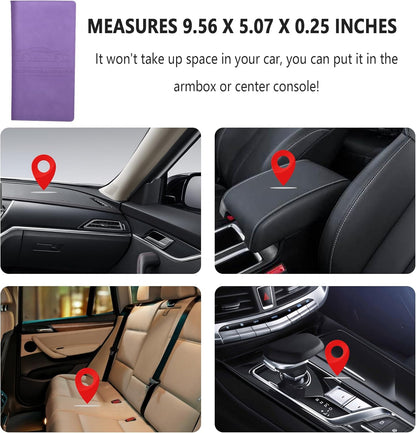 Car Registration and Insurance Holder,PU Leather Car Glove Box Organizer Car Document Holder for ID,Driver's License,Universal Car Organizer Car Accessories for Women/Men (Red)