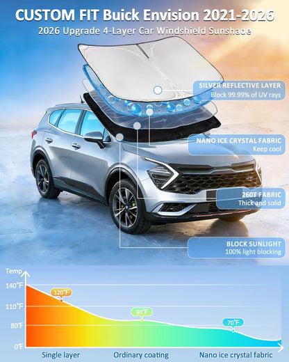 for Toyota Tacoma 2016-2023 2024 2025 2026 Sun Shade Sunshade Windshield Cover - 4 Layers Front Window Shade Custom Fit Tacoma 2Dr 4Dr Pickup Sun Visor 240T Shade Blocks UV Rays Car Accessories - Colors E