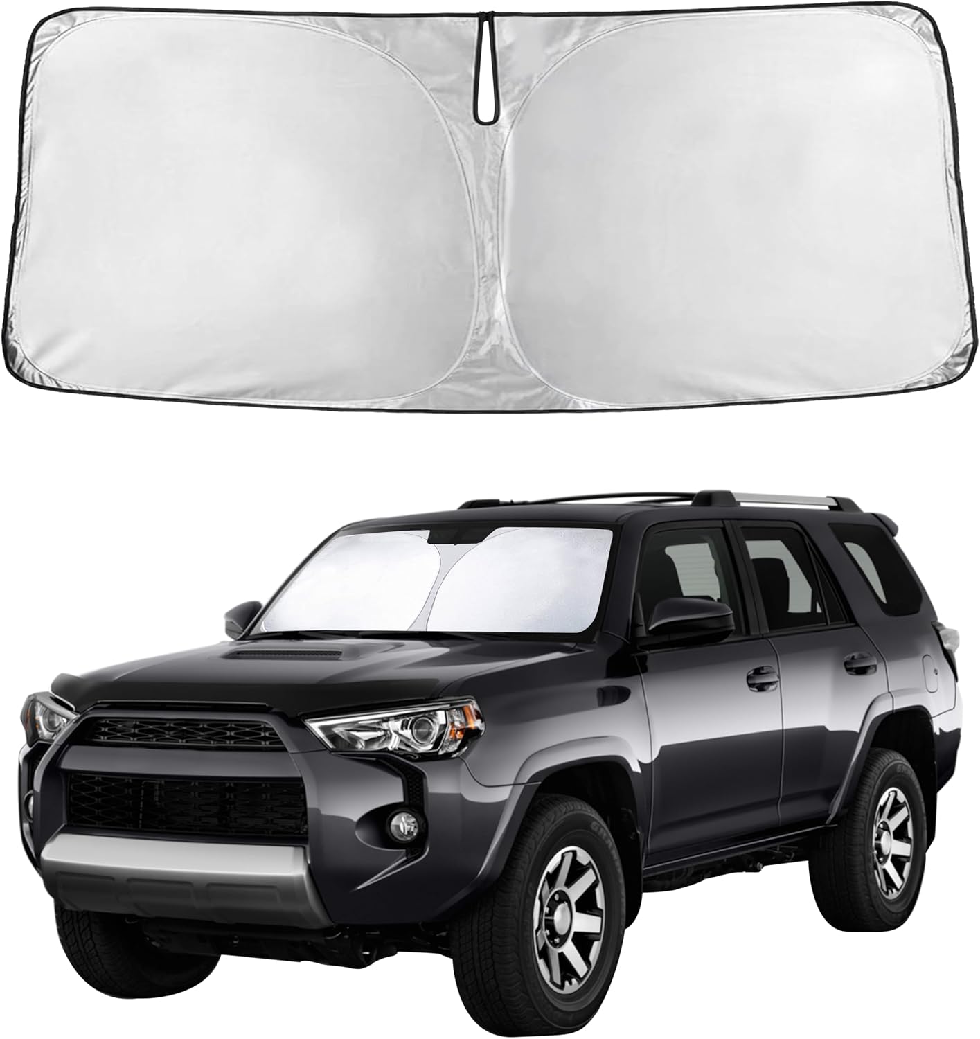 EcoNour Car Windshield Sun Shade | 2025 Upgraded Innovative No-Light-Pass Technology for Maximum Coverage | Foldable Sun Shade Keeps Your Vehicle Cool | Must-Have Car Accessories | Small (59" x 29") - Colors I