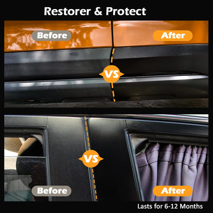 REALINN Plastic Restorer - Cars Ceramic Coating Trim Restore, Shines & Protects Plastic, Vinyl & Rubber Surfaces