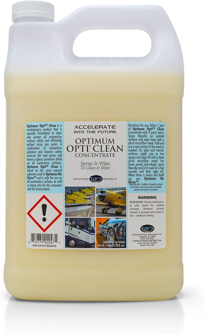 Optimum Opti-Clean Waterless Wash and Protect - Concentrated Waterless Car Cleaning Spray and Polymer Protection (1 Gallon)