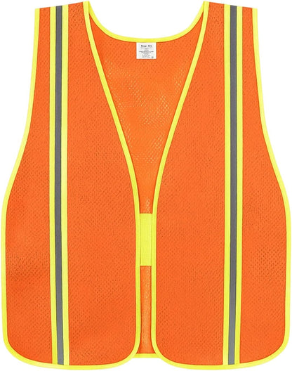 High Visibility Reflective Safety Vest for Men Women Class 2 Hi Vis Mesh Fabric Safety Work Jacket with Elastic Band
