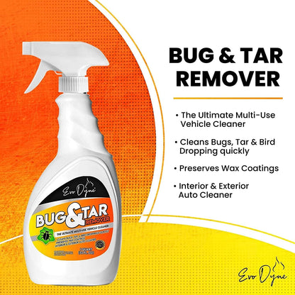 Evo Dyne 2-Pack Bug Remover for Car Detailing (32 fl oz Per Bottle), Made in the USA - Car Interior Cleaner Removes Tar, Droppings, Guts, Dirt, Grease, Tree Sap, & More | Tree Sap Remover