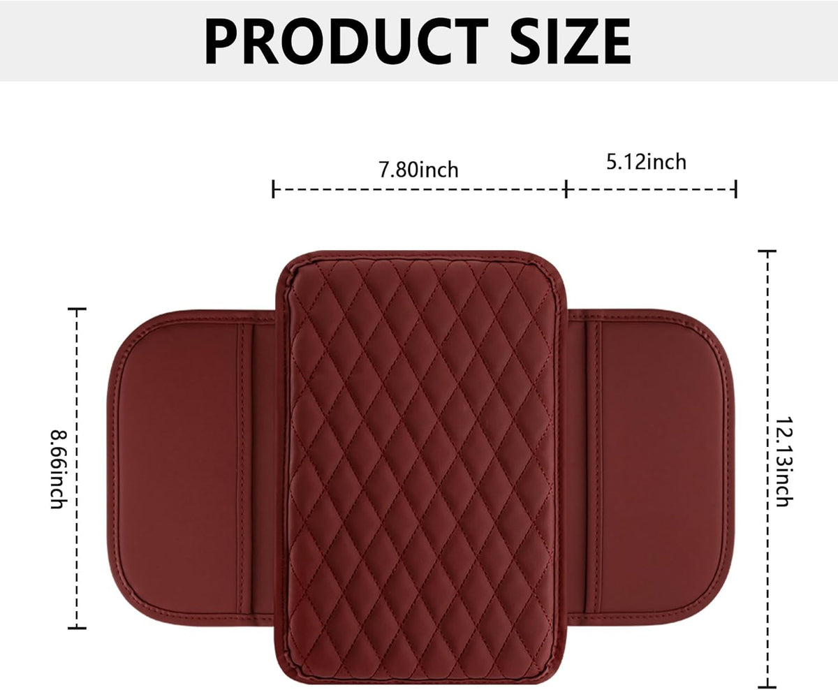 Stacool Upgraded Car Center Console Cover,Microfiber Leather Car Armrest Cover Cushion with 2 Storage Bags,Universal Car Armrest Storage Box (Black)