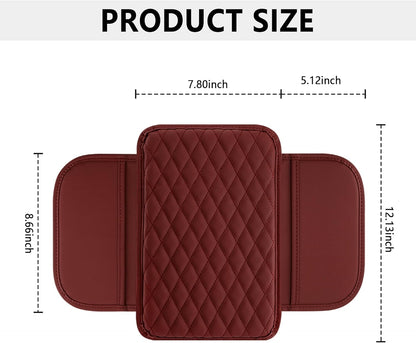 Stacool Upgraded Car Center Console Cover,Microfiber Leather Car Armrest Cover Cushion with 2 Storage Bags,Universal Car Armrest Storage Box (Black)