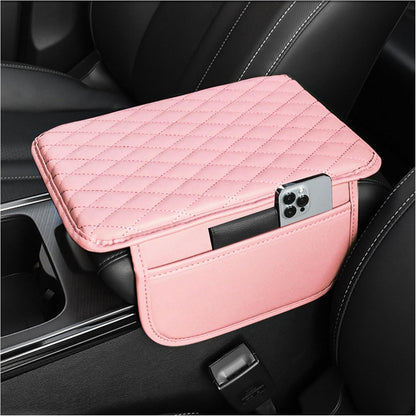 Stacool Upgraded Car Center Console Cover,Microfiber Leather Car Armrest Cover Cushion with 2 Storage Bags,Universal Car Armrest Storage Box (Black)
