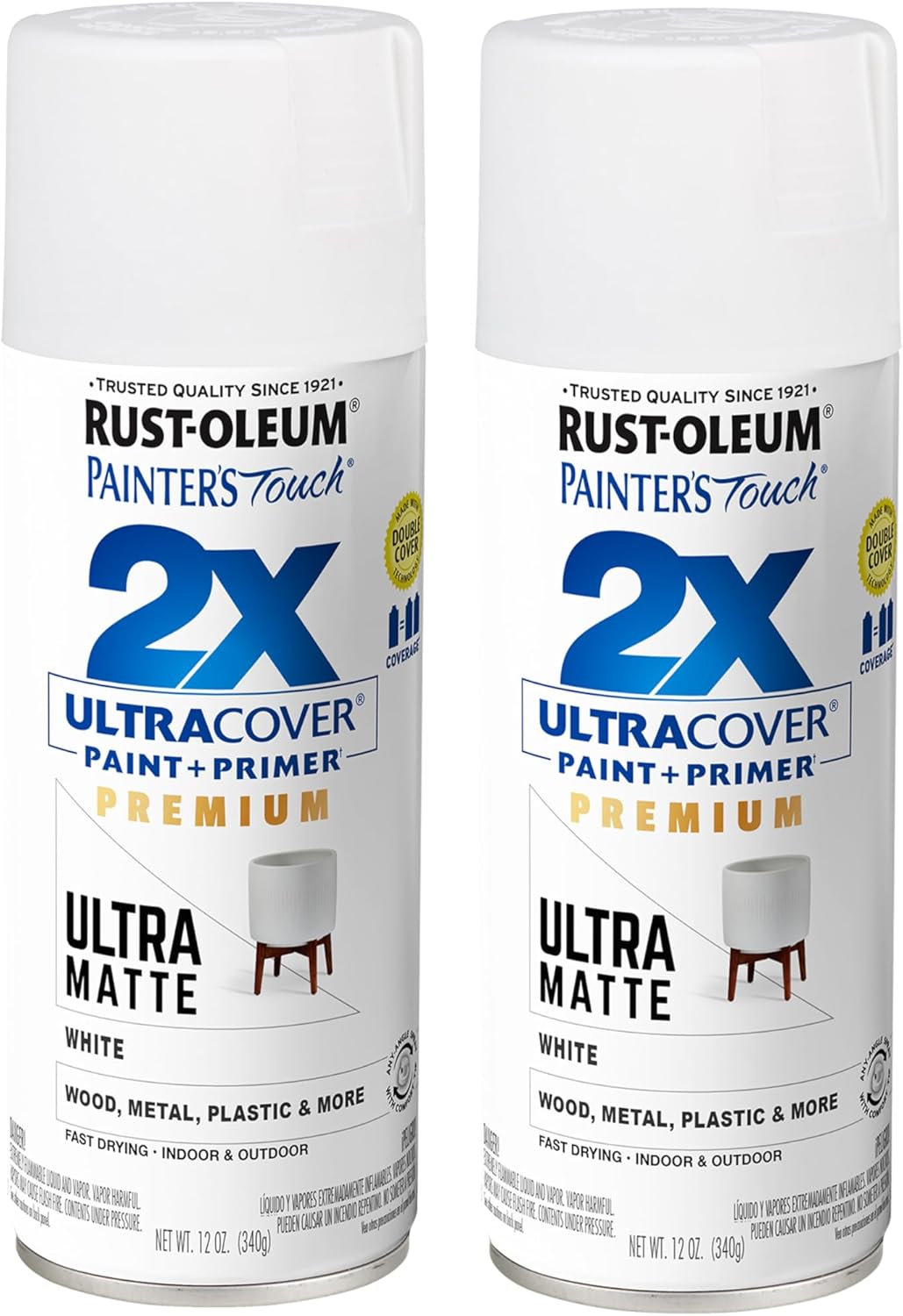 Rust-Oleum 334029 Painter's Touch 2X Ultra Cover Spray Paint, 12 oz, Gloss Clear - Colors F