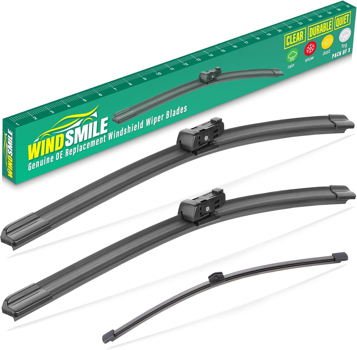 26" 16" 11" Windshield Wiper Blades Replacement for Chevrolet Chevy Trax 2024 2025 2026 Premium All Weather Front Rear Wipers Set - OEM Quality (Pack of 3) - Colors E