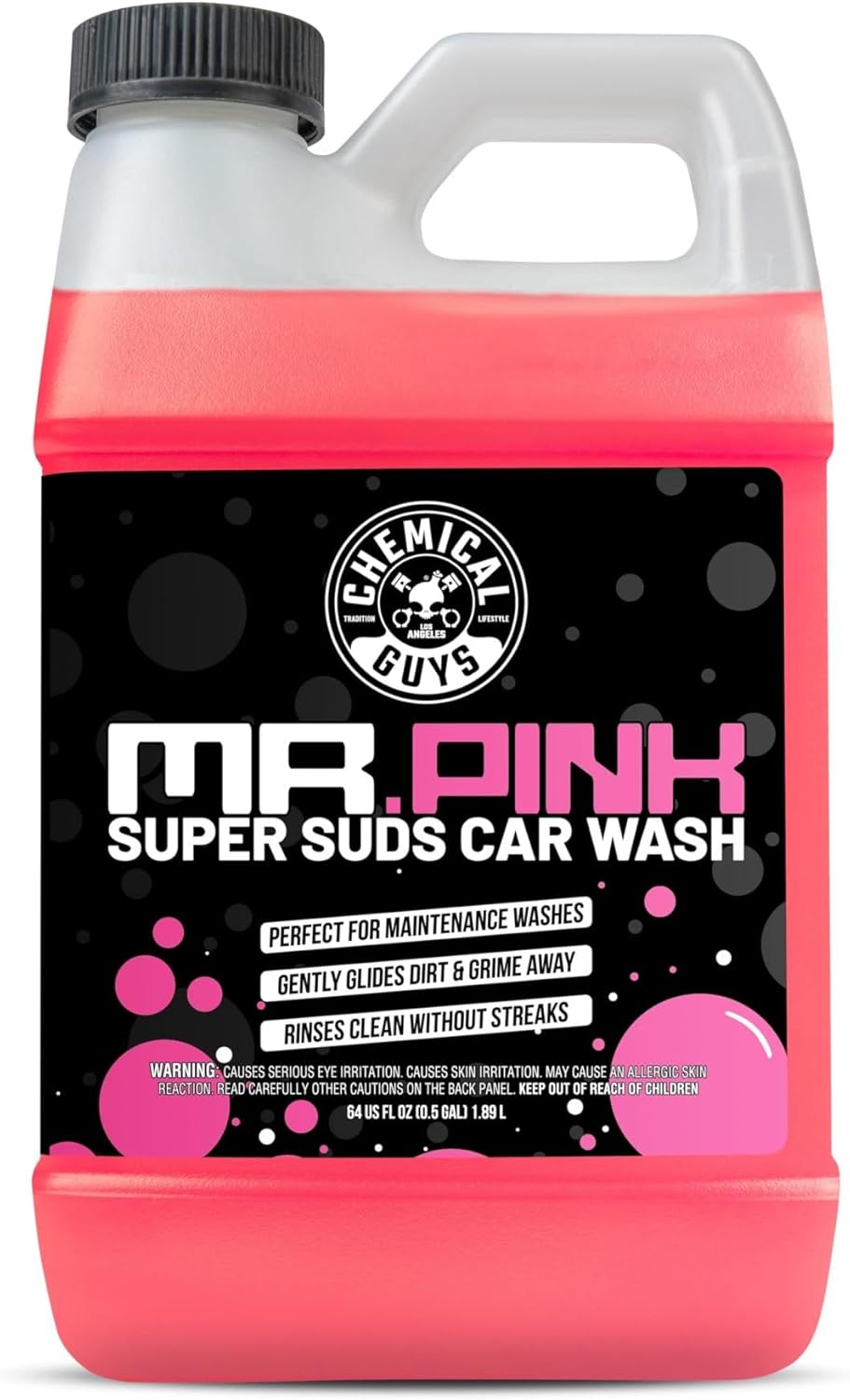 Chemical Guys Mr. Pink Car Wash Soap - 16 oz Super Suds Foaming Car Wash Soap for Cannon, Blaster, or Bucket Washing - pH Balanced, Safe on Wax, Sealant, Ceramic, and Clear Coat Finishes