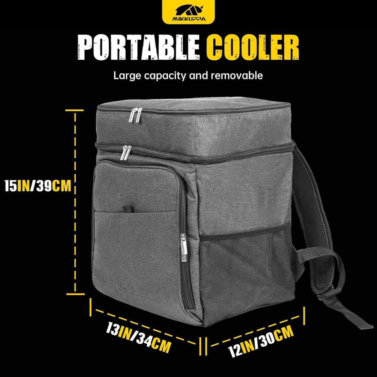 MIKKUPPA Car Trunk Organizer - 65L Collapsible Trunk Organizer with Lid, Sturdy Car Storage for SUV Auto Truck Van with Adjustable Straps and Non Slip Bottom (Black)