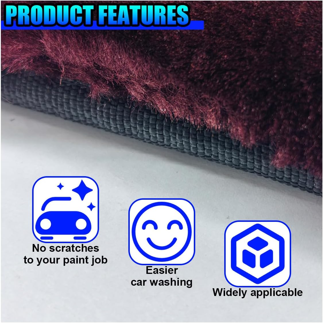 2PCS Car Wash Mitt, Soft Plush Non-Scratch Auto Dust Cleaning Pad, High-Density Car Washing Gloves, Universal Vehicle Exterior & Interior Detailing Supplies for Cars, Trucks, SUVs(Gray)
