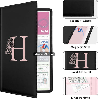 Letter Car Registration and Insurance Holder, with Magnetic Closure for License, Cards and Documents,Vehicle Glove Box Car Organizer, Interior Car Accessories for Women Men (M)