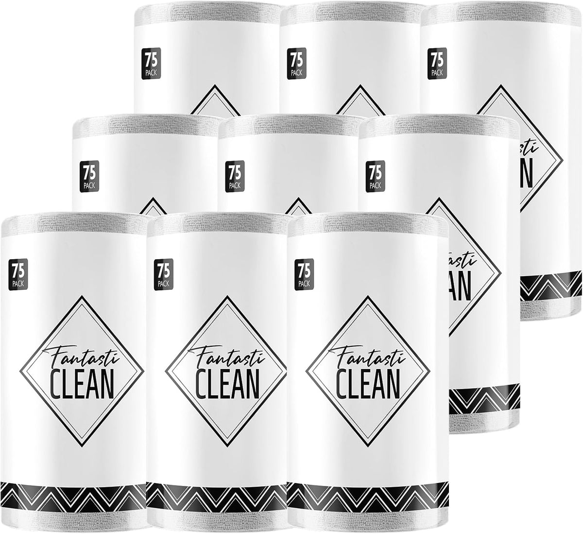 Fantasticlean Microfiber Cleaning Cloth Roll -75 Pack, Tear Away Microfiber Towels, 12" x 12", Reusable, Washable, Scratch Free, Ultra Absorbent for All-Around Cleaning Supplies (DimGray)