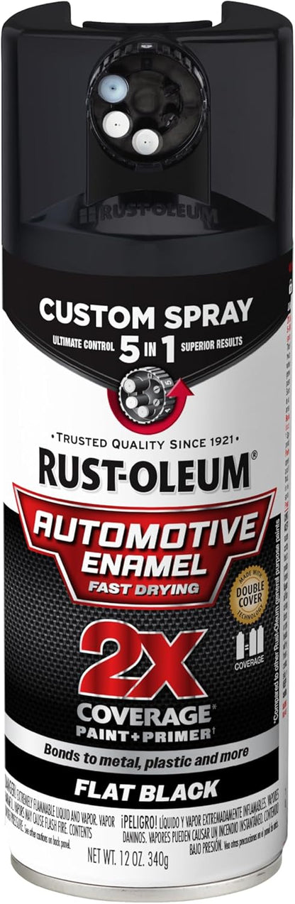 Rust-Oleum 2X Automotive Enamel Custom Spray 5-in-1 Spray Paint, 12 oz, Gloss Clear