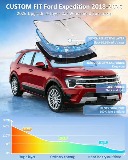 for Toyota Tacoma 2016-2023 2024 2025 2026 Sun Shade Sunshade Windshield Cover - 4 Layers Front Window Shade Custom Fit Tacoma 2Dr 4Dr Pickup Sun Visor 240T Shade Blocks UV Rays Car Accessories - Colors D