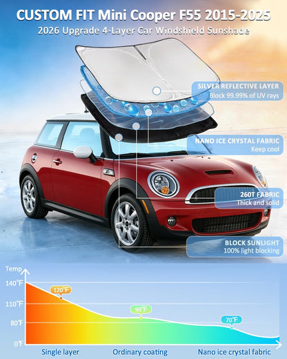 for Toyota Tacoma 2016-2023 2024 2025 2026 Sun Shade Sunshade Windshield Cover - 4 Layers Front Window Shade Custom Fit Tacoma 2Dr 4Dr Pickup Sun Visor 240T Shade Blocks UV Rays Car Accessories - Colors A